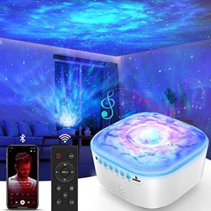 Star Projector Galaxy Light – Star Night Light Projector with Remote Control, Timer, Built-in Speaker, Led Light Projector 8 Lighting for Kids Baby Adults Bedroom/Room Decor/Ceiling/Gift (White)