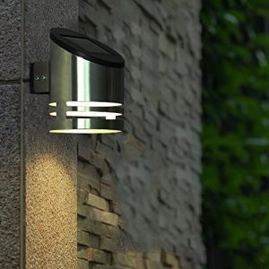 ERWEITI Stainless Steel Solar LED Wall Light, High Brightness IP65 Waterproof Wall Mount Spot Wall Lamp, for Garage,Doorway,Porch