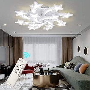Bevenus LED Modern Ceiling Light Fixture,12 Heads Flush Mount LED Dimmable Chandelier, Ceiling Lamp with Remote/App Control. for Kid’s Room,Bedroom,Living Room,Hall,Dining Room,Etc.ø24.4″/120w.