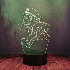 Cartoon Anime 3D LED Kid Night Light, Lava Cool Mario Game Running Desk Table Lamp, 16 Color Novelty Bedroom Lighting Child Baby Old Man Sleep Lamp, Bar Cafe Office Creative Decor Xmas Lamp
