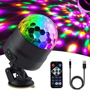 Disco Ball Party Lights Strobe Light Disco Lights with Remote Control DJ Lighting, RGBP 7 Colors Stage Par Light for Car Home Room Dance Parties Lightshow Kids Birthday Wedding Show Club Pub