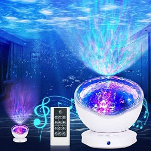Ocean Wave Projector, 360°roting 8 Lighting Modes, Sunroof Projector with 6 Sleep Aids, Remote Control LED Projector Light, Timing Function, Room Projector Suitable for Children, Bedroom, Living Room