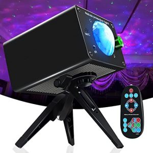 Star Projector, Calyla Galaxy Projector for Bedroom,Night Light LED Ocean Wave Movable RGB 8 Lighting Modes with Remote and Music Voice Control,Star Light Projector for Kids Adults Room Décor