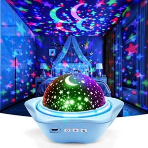One Fire Night Light for Kids, 48 Lighting Modes Star Lights for Bedroom,360°Rotating+3 Films Baby Night Light Projector,USB Rechargeable Kids Night Lights for Bedroom,Christmas Lights for Room Decor