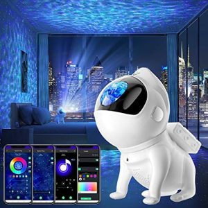 CHICLEW Galaxy Projector 360° Adjustable, Star Projector Space Dog with Unlimited Colors and Combinations, Night Light Projector with Bluetooth Speaker and White Noise, Aurora Projector for Kids Adult