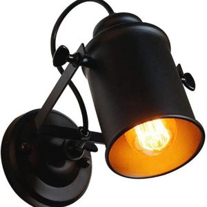 Industrial Wall Sconce, Adjustable Black Wall Sconces, Indoor Bedside Reading Lamp with Wall Mount Rustic Wall Lighting Fixture for Bedroom Corridor Hallway Loft Cafe