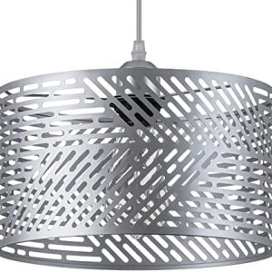 1-Light Nickel Pendant Light Drum Pendant Light Fixture for Kitchen Island Dining Room Living Room Foyer Hallway,10in