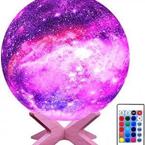 HYODREAM 3D Moon Lamp Kids Night Light Galaxy Lamp 16 Colors LED Light with Rechargeable Battery Touch & Remote Control as Birthday Gifts for Boys/Girls/Kids