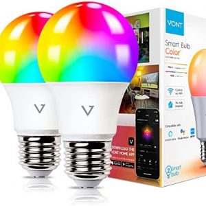 Smart Light Bulbs [2 Pack], WiFi & Bluetooth 5.0, Compatible w/ Alexa & Google Without Hub, Dimmable, Music Sync, Schedules, Color Changing Light Bulb RGBW Smart Bulb Lights LED Bulb, A19/E26 9W 810LM