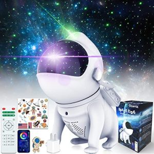 Star Projector Galaxy Night Lights Halloween -5 in 1 Galaxy Projector Space Dog Design 21 Colors, Bluetooth Speaker, 8 White Noise, Ceiling Star Night Light for Adult Kid Christmas Holiday Decor Party