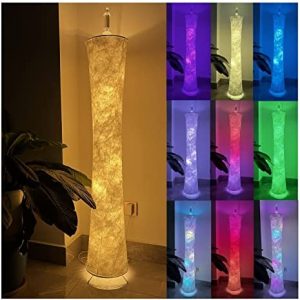 Laxdcroe RGB Floor Lamp,59″LED Corner Column Floor Lamp with Bluetooth APP Control Music Sync,Modern Smart Color Changing Standing lamp for Gaming Living Room Bedroom,Gift for Christmas & Halloween