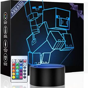 3D Night Light for Kids, 16 Color Illusion Table Lamp with Remote Control, USB Rechargeable Bedside Desk Light for Children Birthday Christmas Gifts Bedroom Decoration for Girls Age 7 8 9 10+