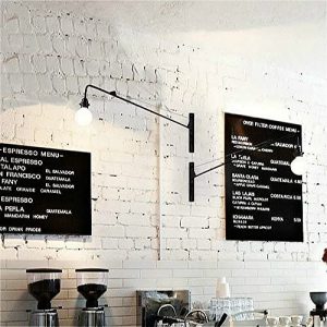 SUSUO Lighting Open Bulb Style Swing Wall Lamp with 24″ inches Black Swing Arm,Unique Plug-in Sconces Wall Lighting