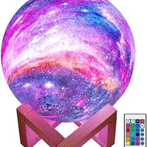 BRIGHTWORLD Moon Lamp Galaxy Lamp 5.9 inch 16 Colors LED 3D Moon Light Lava Lamp, Remote & Touch Control Star lamp Moon Night Light Gifts for Girls Boys Kids Women Birthday