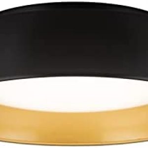 Flynix 12.5 Inch LED Flush Mount Ceiling Light Fixture, 26W, Super Bright 1350 Lumen, 3 Color 3000K/4000K/5000K, Matt Black with Gold Inside, Dimmable Ceiling Lamp for Bedroom Hallway Bathroom Outdoor