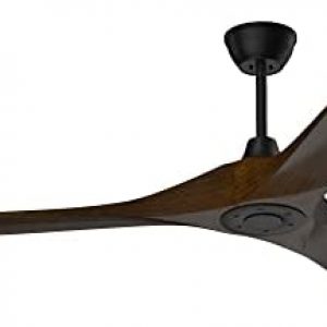 Obabala 60” Outdoor Ceiling Fan with Remote Control, 3 Balsa Wood Blades, Matte Black, Reversible DC Motor Quiet Energysaving, for Bedroom Patios Kitchen Farmhouse, Indoor/Outdoor Ceiling Fan