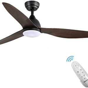 Ceiling Fans with Lights, 46 Inch, 6-Speed, DC Reversible Motor, 40 dB, Dimmable Light, Wood Grain Color, 3 Blades, Ceiling Fan with Lights for the Game Room, Bedroom, Bathroom, Workroom