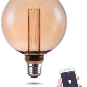 Harwez Smart WiFi Decorative Tube LED Light Bulb, 3.8W Amber RN Vintage Edison LED Bulb, T45/T14, Dimmable Soft Warm 2000K, E26 Base, No Hub Required, Compatible with Alexa and Google Home Assistant
