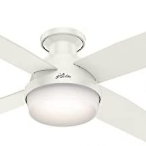 Hunter Fan Company 59242 Hunter 52″ Dempsey Indoor Low Profile Ceiling Fan with Light, Fresh White Finish