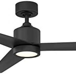 Lotus Smart Indoor and Outdoor 3-Blade Ceiling Fan 54in Matte Black with 3000K LED Light Kit and Remote Control works with Alexa, Google Assistant, Samsung Things, and iOS or Android App