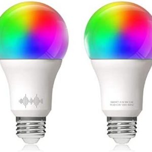 Helloify A19 Smart WiFi LED Light Bulbs, RGBCW Multi-Color Changing, Warm to Cool White Dimmable, Work with Alexa & Google Home (No Hub), 60W Equivalent E26, RGB+2700K-6500K, 2 Count