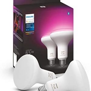 Philips Hue White & Color Ambiance BR30 LED Smart Bulbs, 16 Million Colors (Hue Hub Required), Bluetooth Compatible, Compatible with Alexa, Google Assistant & Apple HomeKit, E26 Base, 2-Pack (578096)