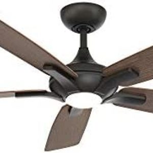 Mykonos Smart Indoor and Outdoor 5-Blade Ceiling Fan 60in Bronze/Dark Walnut with 3000K LED Light Kit and Remote Control works with Alexa, Google Assistant, Samsung Things, and iOS or Android App