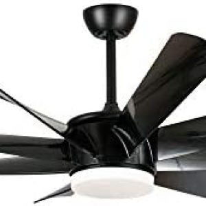 Parrot Uncle Ceiling Fans with Lights and Remote Large Black Ceiling Fan with LED Light 60 Inch