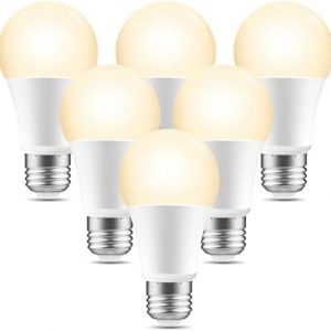 GHome Smart Light Bulbs, E26 A19 LED Bulb Compatible with Alexa & Google Home, App Remote Control, 8W Dimmable 2700K Warm White 800 Lumens, 2.4GHz WiFi, No Hub Required, 6 Pack