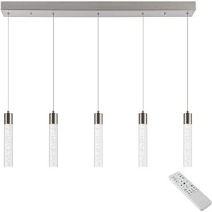 Bestwest Kitchen Lighting Pendant,Brushed Nickel Pendant Chandelier Lighting with Remote Control Three Color ,3D Pendant Lighting for Kitchen Dinning Room, Living Room, orridor, Cafe bar