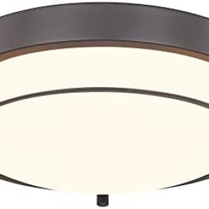 Cargifak 12 inch Flush Mount Ceiling Light, 2-Light Close to Ceiling Light Fixtures with Oil Rubbed Bronze Finish for Bathroom Bedroom Kitchen Hallway, 4822-ORB