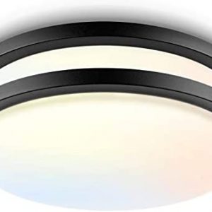 Bilrect LED Flush Mount Ceiling Light Fixture,10 inch,18W [160W Equiv] 1450lm,3000K/4000K/5000K Black Modern light Fixture, Dimmable Ceiling Lamp for Hallway,Kitchen,Bedroom,bathroom,ETL Listed