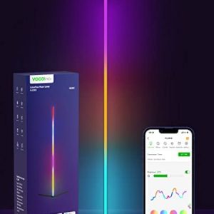VOCOlinc Smart LED Floor Lamp, Modern Floor Lamp with Voice Control, 16 Million Colors, Multiple Lighting Effect, Corner Lamp with Music Modes, Compatible with Alexa HomeKit Google