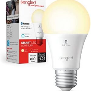 Sengled Smart Bulb, Alexa Light Bulb Bluetooth Mesh, Smart Light Bulbs That Work with Alexa Only, A19 Dimmable LED Bulb E26, 60W Equivalent Soft White 800LM, Certified for Humans Device, 1 Pack