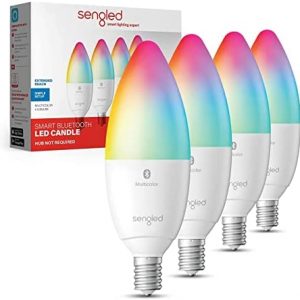 Sengled Alexa Light Bulb, Candelabra Light Bulbs Color Changing, Candelabra LED Light Bulbs 450 LM 45W Equivalent RGBW, E12 LED Bulb, Smart Bulbs That Work with Alexa Only, No Hub Request (4 Pack)