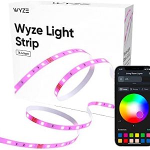 Wyze Light Strip, 16.4ft WiFi LED Strip Lights, 16 Million Colors RGB with App Control and Sync to Music for Home, Kitchen, TV, Party, Compatible with Alexa and Google Assistant