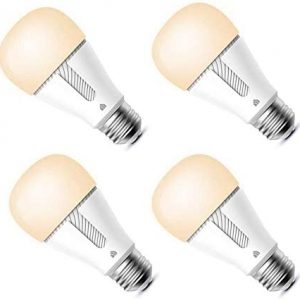 Kasa Smart Light Bulbs that works with Alexa and Google Home, Dimmable Smart LED Bulb, A19, 9W, 800Lumens, Soft White(2700K), CRI≥90, WiFi 2.4Ghz only, No Hub Required, 4-Pack(KL110P4)