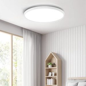 Eyesgood LED Ceiling Light Fixture Flush Mount 12 Inch 28W Flat Round Thin Ceiling Lamp Modern Ceiling Lighting 3600LM 6000K for Bathroom Bedroom Kitchen Basement