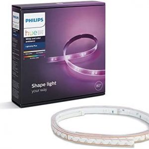 Philips Hue 800276 White and Color Ambiance LightStrip Plus Dimmable LED Smart Light (Requires Hue Hub, Works with Alexa, HomeKit & Google Assistant), 80 inch