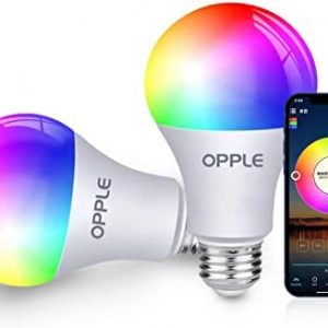 Smart Light Bulb,OPPLE LED RGB Light Bulbs,Color Changing Light Bulb, Smart Light Bulbs That Work with Alexa & Google Assistant,800 Lumens No Hub Required,2 Pack