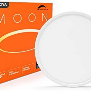TALOYA Dimmable Flush Mount LED Ceiling Light,3 Color in One (3000K/4000K/6500K) White 12inch 20W=200W Round Flush Mount Light Fixture for Bedroom Kitchen, ETL Listed