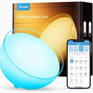 Govee Smart Table Lamp, Dimmable Bluetooth LED Table Lamp with RGBWW, Portable Rechargeable Battery Lamp with App Control, LED Beside Lamp for Bedroom Living Room (Doesn’t Support WiFi or Alexa)