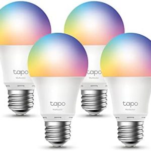TP-Link Tapo Smart Light Bulbs, 16M Colors RGBW, Dimmable, Compatible with Alexa and Google Home, A19, 60W Equivalent, 800LM CRI>90, 2.4GHz WiFi only, No Hub Required, Tapo L530E(4-Pack)