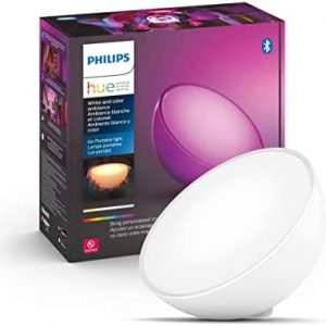Philips Hue Go White and Color Portable Dimmable LED (Bluetooth & Zigbee) Smart Light Table Lamp, White