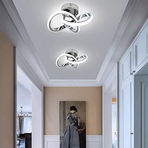 Hallway Light Acrylic Modern LED Ceiling Light Fixtures Cool White 6000K Close to Ceiling Lights for Bedroom Bathroom Kitchen Balcony Corridor Stair Aisle Lamp Curved Creative Design Ceiling lamps