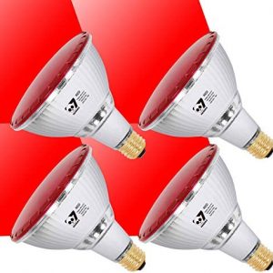 7Pandas Red LED Par38 Flood Light Bulbs, True Color Full Glass Outdoor Waterproof LED Lights, E26 Base (90W Halogen Equivalent) – 1200 Lumen for Porch, Halloween, Christmas, Holiday Lighting, 4-Pack