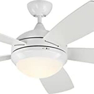 Monte Carlo 5DISM52RZWD Discus Classic Smart 52″ Ceiling Fan with LED Lights and Remote Control, 3 Blades, Matte White