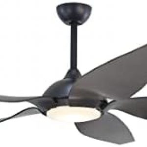 Forno Maison Elite VOCE Fabrica 66-Inch Large Smart Ceiling Fan with App/Remote/Voice Control – Indoor Ceiling Fan with Five ABS Blades, Dimmable LED Light and 90-Speed DC Motor, Black