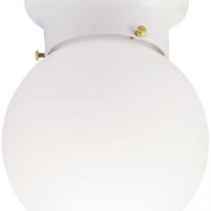 Westinghouse Lighting 6660700 Interior Ceiling Fixture 60 Watts, White Finish with Glass Globe