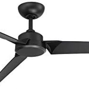 Roboto Smart Indoor and Outdoor 3-Blade Ceiling Fan 62in Matte Black with Remote Control works with Alexa, Google Assistant, Samsung Things, and iOS or Android App